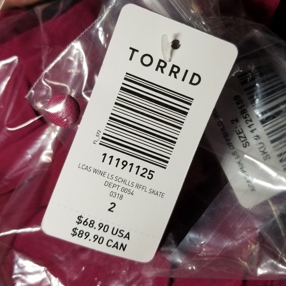 Cute Skater Dress Torrid Plus Size 2 18 20 Wine - Picture 7 of 7